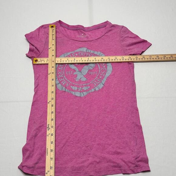 American Eagle Size Small Women’s Pink Y2K Vintage Baby Tee - Picture 3 of 5